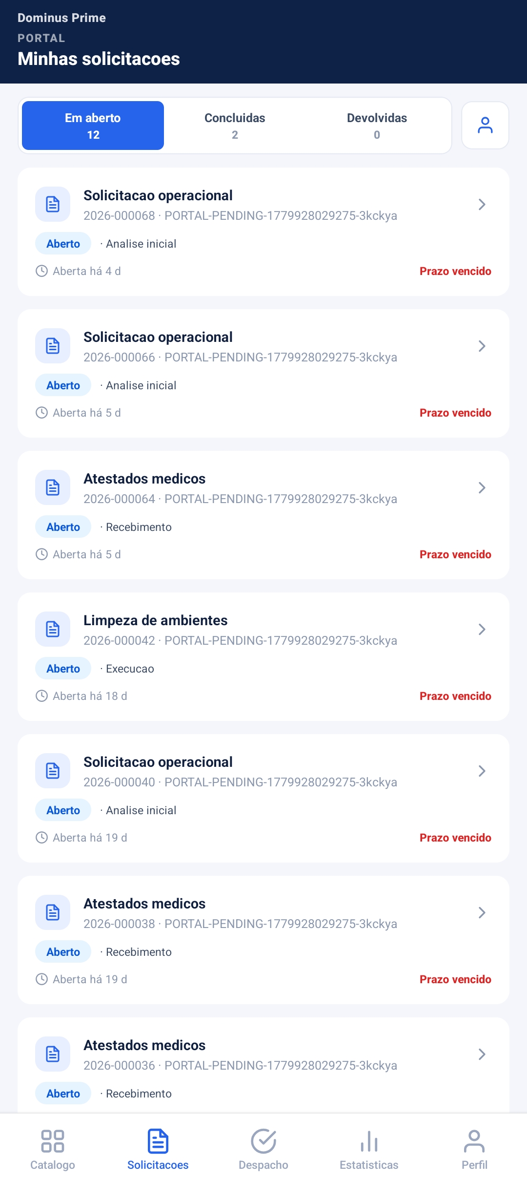 Solicitações